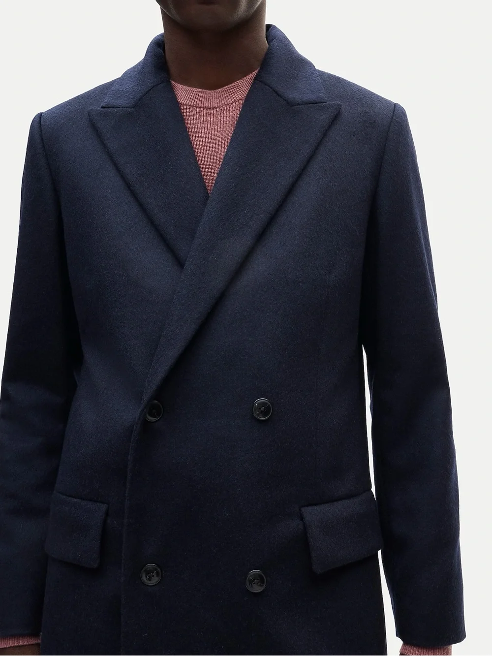 J. CREW Double-breasted topcoat in English merino wool Navy 38S NWT $998 C0035